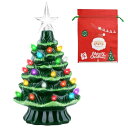 【LEISURE CLUB】 クリスマスツリー 卓上 ミニ 光る led セラミックス製 おしゃれ 雰囲気 クリスマスギフト 19cm 電池式 クリスマス 置物...