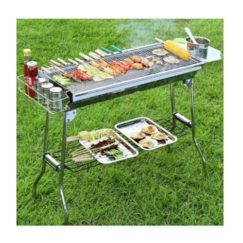 SeatheStars アウトドア コンロ バーベキュー 折りたたみ 大型 軽量 組立不要 ステンレス 焼き網幅73cm..