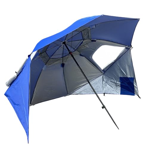 ShareFunN スポーツブレラ ビーチパラソル キャノピー UVカット パラソル サンシェード 日傘 傘 タープ 海用 アウトドア スポーツ観戦 野外フェス LIVE 運動会 (ブルー)