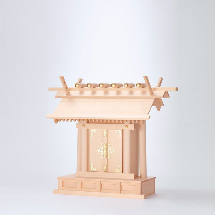神棚 【 板葺一社宮 C型 大〈I-21〉 】 幅-55cm　奥行-24cm　高さ-46.5cm 伊勢神宮 の最も大きい神楽大麻（縦31.5×横8.5cm）までお祀りいただけます
