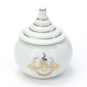 【 伊勢 宮忠 】【 水玉 金紋入 【稲荷紋】 2寸3分 】幅7.3cm 高さ8.3cm 神棚 神具 金紋入り 神祭具 土器 金紋 紋入り お供え 神饌 水器 水 セトモノ 瀬戸物 陶器