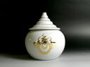 【 伊勢 宮忠 】【 水玉 金紋入 【稲荷紋】 5寸 】幅15.2cm 高さ17.9cm 神棚 神具 金紋入り 神祭具 土器 金紋 紋入り お供え 神饌 水器 水 セトモノ 瀬戸物 陶器