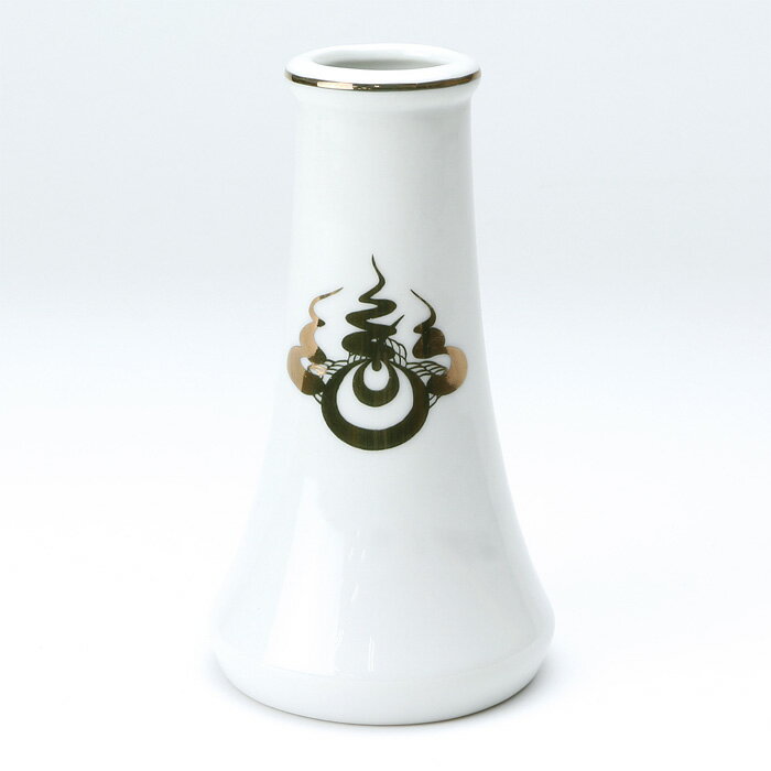 丸榊立 丸型 榊立 神棚 神具 お供え 榊 丸 榊入れ 金紋入 紋入り 金 【 丸榊立 稲荷紋 3寸5分 】