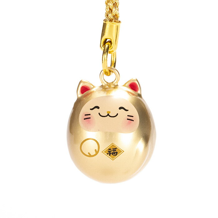 福音鈴 招き猫 （黄金色）