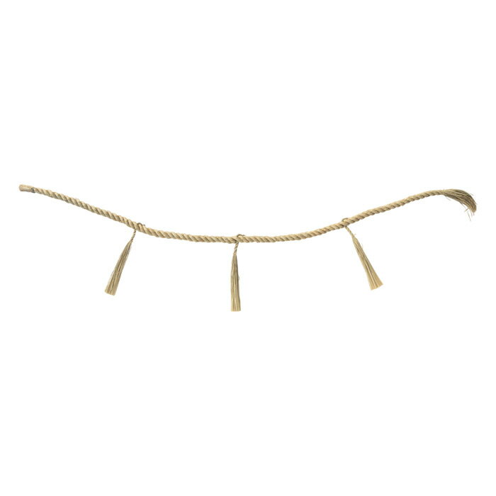 Rakuten - 【 伊勢 宮忠 】【 しめ縄 藁製 棒〆 長2.5m×径4cm 房3本付 No.28 】全長250cm 直径4cm 注連縄 正月飾り しめ縄飾り 神棚飾り 神棚〆 藁 わら