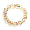 ルチルクォーツ ブレスレット タイチンルチルクォーツ 14mm 15玉 No.98
