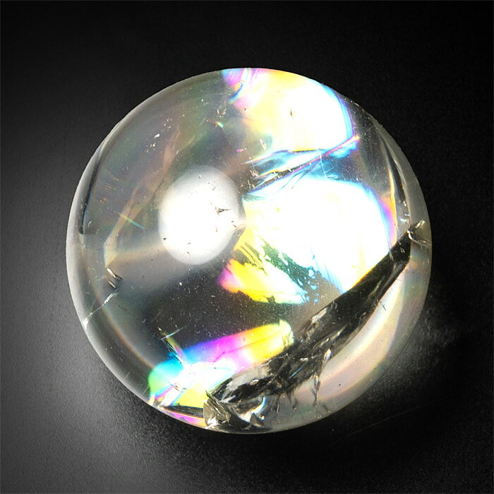 神棚 神具 製造販売 伊勢 宮忠の【楽天スーパーSALE】【10%off】 シトリン 丸玉 スモーキーシトリン レインボー 26mm No.13｜アングル2