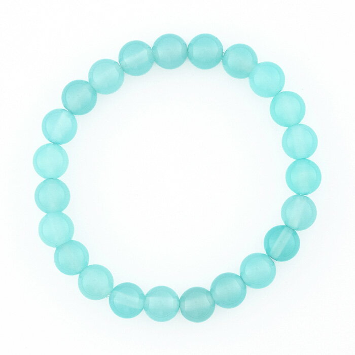 カルセドニー ブレスレット シーブルーカルセドニー 8mm 23玉 （アソート） No.12