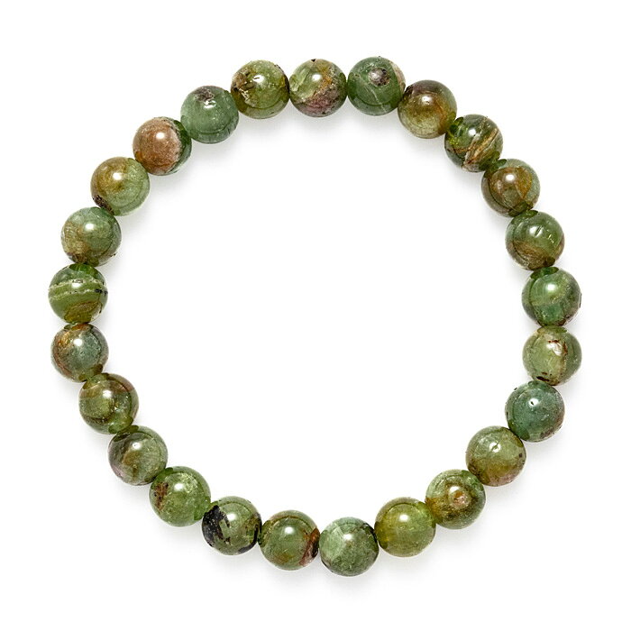 ※商品のすり替え防止の為に返品はお受けできかねます。トルマリン（Tourmaline）は、その多彩な色合いと、圧力や摩擦を加えると電気を発生する独特の物理的特性で知られる鉱物で、宝石としてもパワーストーンとしても人気があります。トルマリンは多色性を持ち、さまざまな色で見られます。主要な色には、黒（ショール）、緑（ヴェルデライト）、赤（ルベライト）、青（インディゴライト）、ピンク、黄色（カナリー）、無色（アクロアイト）などがあります。特定の色合いは特定の元素の存在によるもので、例えば、鉄が多いと黒色、マンガンが多いとピンクや赤色になります。そのエネルギーをうまく活用することで、心身のバランスを保ち、ポジティブな変化をもたらすことができるとされています。特に黒トルマリンは、強力な保護石とされ、ネガティブなエネルギーを吸収し、持ち主を守ると信じられています。ピンクや赤のトルマリンは愛と情熱の石として知られ、恋愛運を高め、人間関係を円滑にする効果があるとされています。青や緑のトルマリンは、知識や洞察力を高めるとされ、学習や創造的な活動に適していると言われています。■サイズ（約・mm）ブレスレット内周：153（石により、若干サイズに違いがございます。）天然石ブレスレットの内周サイズ表はこちら■重量（約・g）16■材質天然石（グリーントルマリン）■お手入れの方法クラスター、ホワイトセージ、音叉、太陽光、月光、浴水が良いと言われています。■替え時・処分の方法浄化後お塩で清め、不燃物として処分してください。こちらの商品は一点もので、店頭でも販売いたしております。在庫状況はすぐ反映するよう努めておりますが、売切れの場合はご容赦ください。商品写真の色合いは、お客様がお使いの情報端末デバイスの環境により若干異なって見える場合がございます。トルマリン ブレスレット グリーントルマリン tourmaline 電気石 でんきせき パワーストーン 天然石