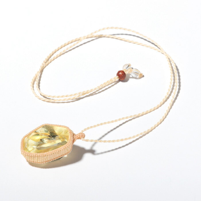 【楽天スーパーSALE】【10%off】シトリン ネックレス レインボーシトリン マクラメ編み ベージュ No.11