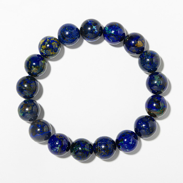 アズライト ブレスレット AAA （コンゴ共和国産） 12.5mm 17玉 No.7