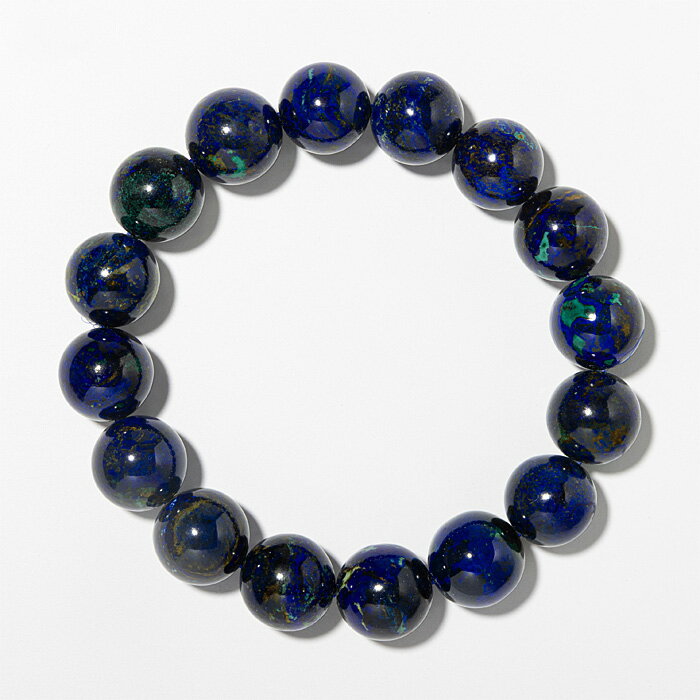 アズライト ブレスレット AAA （コンゴ共和国産） 13mm 16玉 No.9