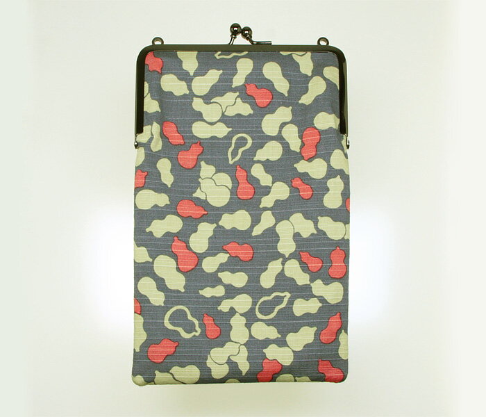 御朱印帳 袋 御朱印帳入れ ご朱印帳入れ スリムがま口 ひょうたん グレー