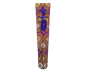 【 伊勢 宮忠 】【 笏袋 普通寸 (赤) 39cm用 】神棚 神具 神社 祭儀式 用具 装束 袋 収納 入れ物 笏板袋 小葵柄