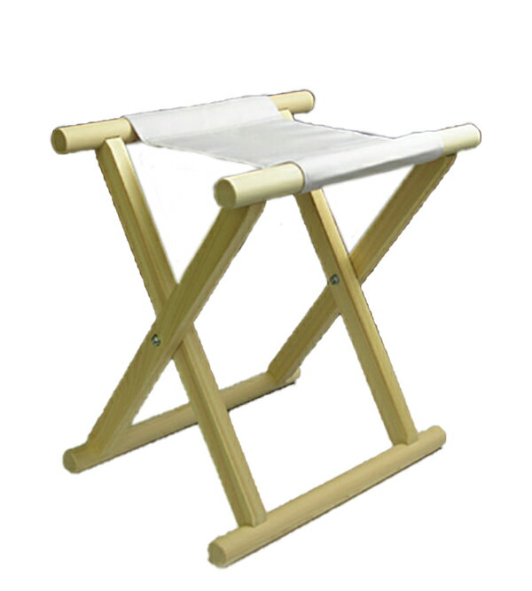 【 伊勢 宮忠 】【 胡床 白帆布 桧製 】丸棒長40cm 開き29cm 高さ43cm 結婚式場調度類 椅子 合引 相引