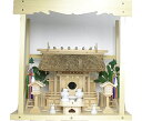 【 伊勢 宮忠 】【 神棚 茅葺一社宮 C型 中 袖付〈K-11〉+神具セット(フル・小)+神棚板+雲板(中)のセット 】神棚 神具 神具セット 家庭用神棚 神...