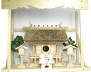 【 伊勢 宮忠 】【 神棚 茅葺一社宮〈K-2〉+神具セット(ハーフ・中)+神棚板+雲板(大)のセット 】神棚 神具 神具セット 家庭用神棚 神具フル ハーフセ...