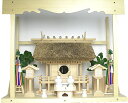 【 伊勢 宮忠 】【 神棚 茅葺一社宮〈K-2〉+神具セット(フル・中)+神棚板+雲板(大)のセット 】神棚 神具 神具セット 家庭用神棚 神具フル ハーフセッ...