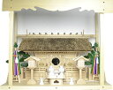 【 伊勢 宮忠 】【 神棚 茅葺三社宮 B型 大〈K-7〉+神具セット(フル・中)+神棚板+雲板(大)のセット 】幅76cm 奥行き28cm 高さ47cm 神棚...