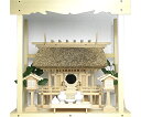 【 伊勢 宮忠 】【 神棚 茅葺一社宮 A型 中〈K-8〉+神具セット(ハーフ・中)+神棚板+雲板(中)のセット 】神棚 神具 神具セット 家庭用神棚 神具ハー...