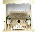 【 伊勢 宮忠 】【 神棚 茅葺一社宮 A型 中〈K-8〉+神具セット(フル・中)+神棚板+雲板(中)のセット 】神棚 神具 神具セット 家庭用神棚 神具フル ...