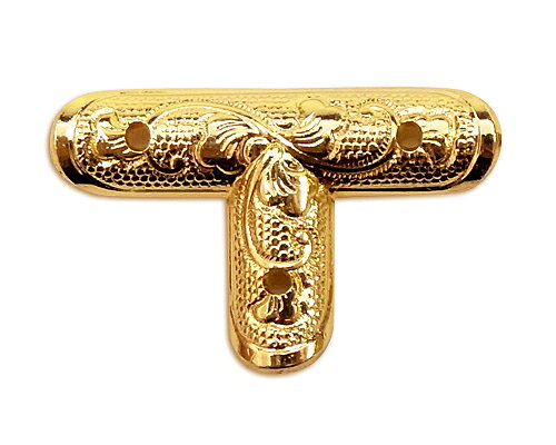 神棚 金具 小宮丸鉾金具 架木金具 笹金具 笹金物 上等品 【 小宮丸鉾金具 銅地特上本金鍍金 T文字2分×1寸 】