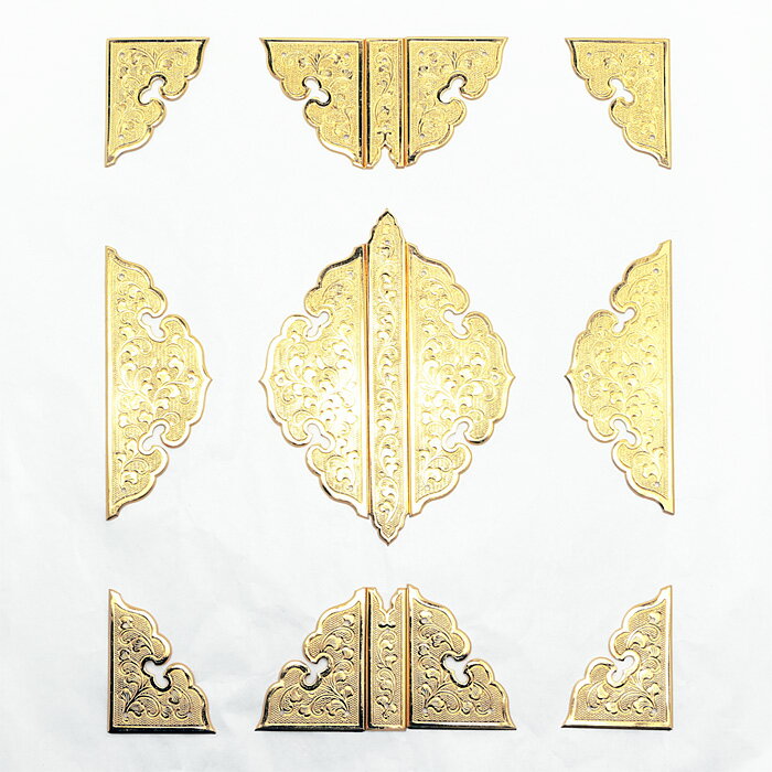 神棚 金具 【 扉金具 特上本金鍍金 総八双15枚打 3寸 】