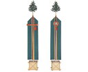 【 伊勢 宮忠 】【 真榊 フルセット (羽二重 布長6尺) 】総高260cm 台幅34cm 棒高さ210cm 神棚 神具 神事 祭具 神祭具 神社用 旗 真榊...