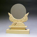 【 伊勢 宮忠 】【 神鏡 鏡+木曽桧製雲形台 4寸 】直径12cm 総高22cm 神棚 神具 神鏡台 鏡台 台 かがみ 神祭具 彫刻