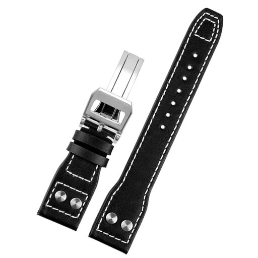 腕時計 ベルト IWC パイロット スピットファイア 互換品 牛革 20mm 21mm 22mm ブラック おしゃれ 腕時計 ベルト IWC パイロット スピットファイア 互換品 牛革 20mm 21mm 22mm ブラック おしゃれ