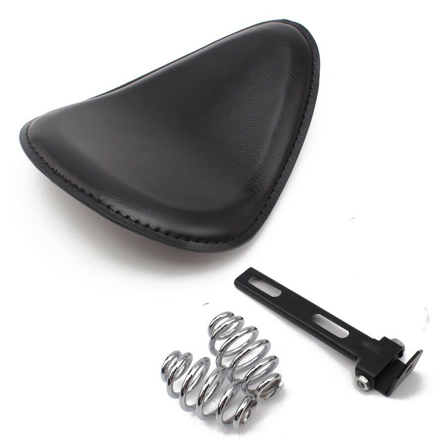 サドルシート ハーレー バイク ソロシート カスタム ユニバーサル スプリングソロブラケットシート PUレザー ブラック