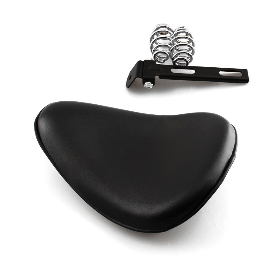 サドルシート ハーレー バイク ソロシート カスタム ユニバーサル スプリングソロブラケットシート PUレザー ドクロ シンプル ブラック