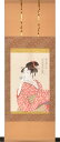 浮世絵ミニ掛軸 ビードロを吹く娘 喜多川歌麿 浮世絵掛軸 日本土産 海外向け 日本みやげ インテリア