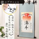 命名軸 吉祥旭日飛翔 ブルー 手書き 毛筆 身長・体重 H64cm×W36cm 出産 命名 お七夜 内祝い 出産祝い命名紙 掛軸 床の間
