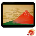 蒔絵小物 山中漆器 漆芸長角マウスパッド 黒 赤富士 富嶽三十六景 凱風快晴 葛飾北斎 日本土産 日本製 外国人向け 日本土産 日本みやげ 和 小物