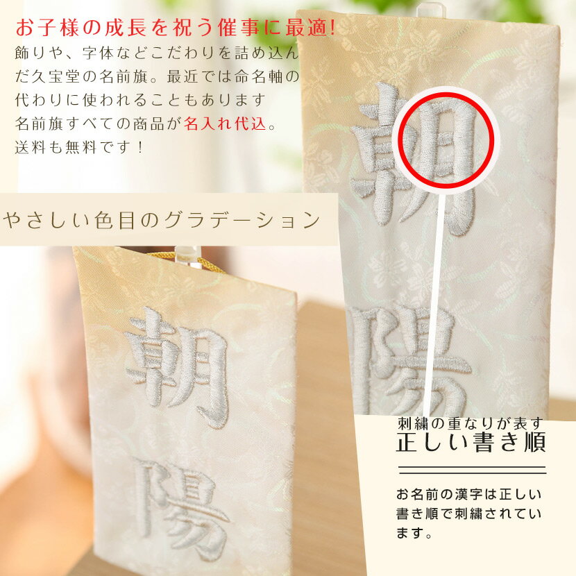 【全品ポイント2倍！5/20迄】名前旗「palette」 刺繍の色が選べる プチプラ お名前旗（黄） 初節句 ひなまつり 端午の節句 名入れ 3