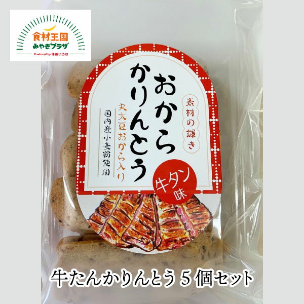 【送料無料】牛たんかりんとう 5個セット 丸大豆おから 国産小麦 新食感 130g×5個 仙台 牛タン 七味唐辛子 牛たん 練り込み きらら女川 宮城 お菓子 お取り寄せ