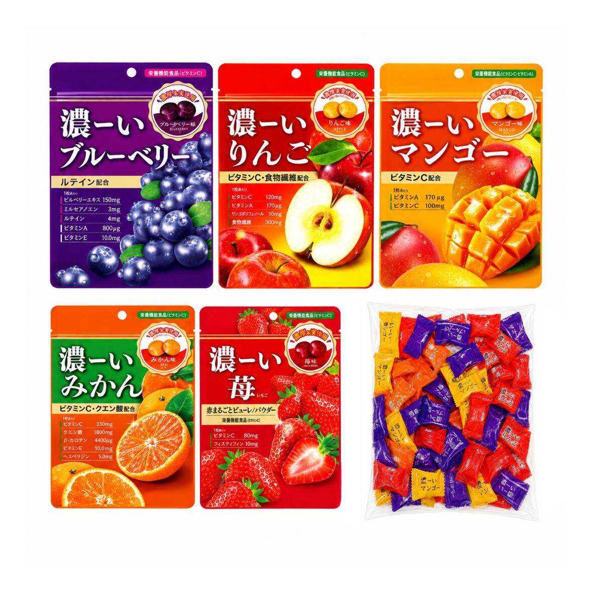 濃ーい飴 全5種 詰め合わせ 大容量 アサヒグループ食品
