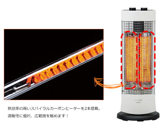 電気ヒーター 暖房機器 電気ストーブ ヒーター 足元 オフィス ダブルカーボンヒーター 首振り タイマー パーソナルヒーター 暖房機