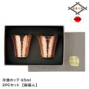 純銅 冷酒カップ 2個セット 酒器 銅製 65ml 日本製 貼箱入 鎚目 内金