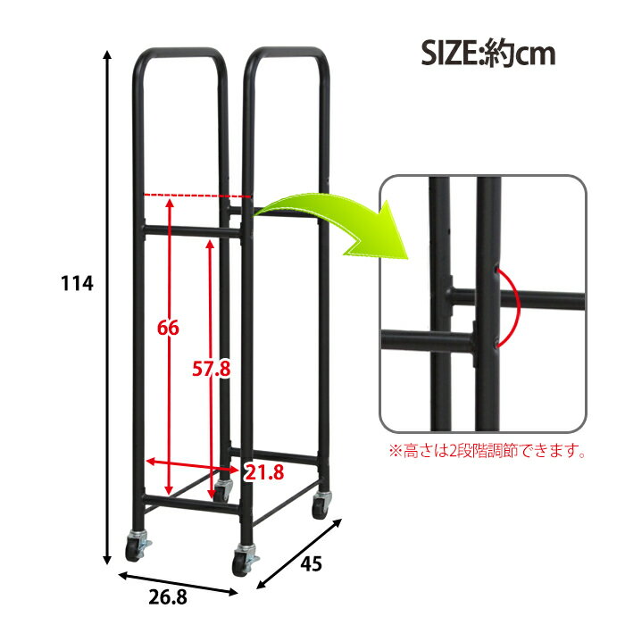 タイヤ収納 ガレージ収納 薄型タイヤラック 2個組 タイヤ交換 収納 タイヤラック 2段 スチール 組み立て式 キャスター付き 冬将軍