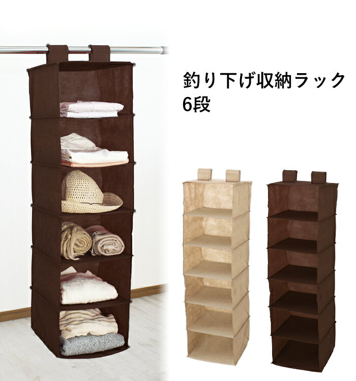 収納 吊り下げ 吊り下げ収納 吊り下げラック 収納ラック6 吊り下げ収納 クローゼット 衣類 小物整理 洋服収納 6段 一人暮らし 新生活 小物 省スペース