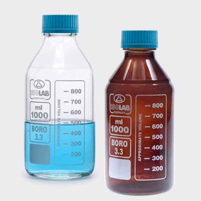 ISOLAB　ねじ口瓶100ml～2000ml ほうけい酸3.3ガラス おうちで科学 手作り 石鹸 コスメ アロマ 理科室 実験 インテリア キッチン 理系雑貨