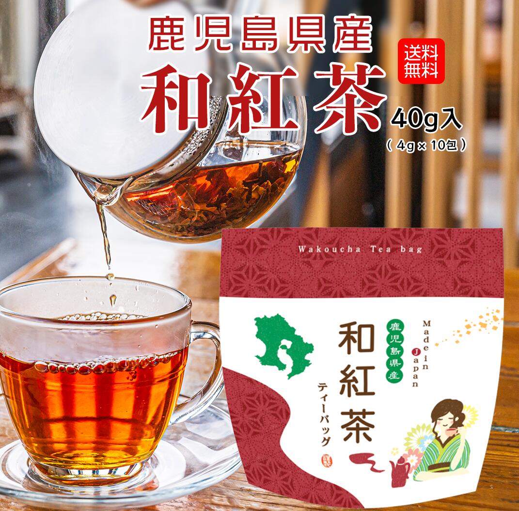 和紅茶 ティーバッグ 40g 送料無料 メール便配送 紅茶 国産 工場直売 産地直送 無添加 無着色 鹿児島 茶葉 ティーパック ティーバック 発酵 国産紅茶 宮原園 産直