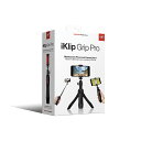 【製品概要】 iKlip Grip Proは多目的にお使いいただけるスマートフォン用のビデオスタンドです。写真撮影、ビデオ撮影やオーディオの野外録音などの幅広い用途にお使いいただだけます。デスクトップ型三脚、グリップハンドル、セルフィースティック、三脚用のアダプターと1台4役。iPhone 7やiPhone 7 Plusをカバーやケースを着けたまま装着可能ですし、ウェアラブルカムコーダ、GoProのようなコンパクトなビデオカメラやデジタル一眼レフカメラなど、最大1kgまでのカメラも装着することが可能です。また多くのモデルが出ているコンパクトデジタルレコーダーを装着すれば、オーディオの野外録音などにも最適です。 ■より握りやすくなったグリップハンドル部 ハンドルは人間工学に基づきより握りやすくデザインされており、移動しながらの撮影でも安定してご使用いただけます。 ■スマートフォンをしっかりと支えるホルダー部 54mmから91mmの幅で調節可能なホルダー部にはゴム製の保護パッドを装備、iPhoneだけでなく3.5インチから6インチサイズの事実上ほとんどのモバイル機器をその表面を傷つけることなく、安全にしっかりと取り付けることができます。 ■安定したデスクトップ三脚として グリップハンドル部は脚になっており、開くことで自立するデスクトップ三脚としてもお使いいただけます。つまり手に持つこともなく、置き場所にも困らずに撮影が可能になります。 ■長さ調節可能なセルフィースティックとして グリップハンドル部には最大で62cmまで伸展可能なパーツを取り付けられます。手になじむハンドルで手振れを最小限にした自撮り棒としてお使いいただけます。またデスクトップ三脚として使った場合の高さも調節が自在。 ■角度、向きの調節が自由自在 ボールジョイント方式による角度調節機構を採用しているので、縦/横/角度の調節も自由自在。角度も90度、向きも360度の回転可能です。 ■取り外しも可能なBluetoothリモートシャッターを装備 グリップハンドル部分にスマートフォン（iOS/Androidの両方に対応）用のBluetoothリモートシャッターを装備しています。 ■小型のデジタルカメラやGoProなどのアクションカメラも装着可能 ホルダー部を外すとネジ径1/4インチのUNC標準規格のアダプターを装備しているので、ウェアラブルカメラやコンパクトカメラを直接スティックに取り付け可能。逆にホルダー部分のみを三脚に装着することも可能。 ■デザインから生産まで一貫してイタリア製。 【製品仕様】 ■固定ブラケット幅：54mm 〜 91mm ■固定可能重量：1kgまで ■拡張ポール長：最大 62cm ■ハンドル + ブラケット重量：200g ※付属のBluetoothリモートシャッターは国内の認証済みです。