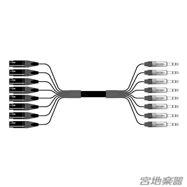 Belden/8ch XLRF(メス)-TRS(NEUTRIK) 変換ケーブル 2m マルチチャンネルケーブル