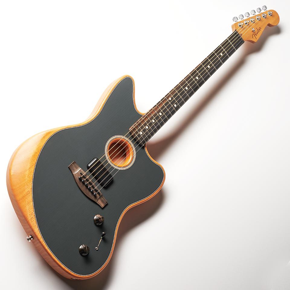 Fenderならではの革命的なプロダクトAcoustasonicにオフセットシェイプが登場。 あのTim Shawによりデザインされたハムバッカーを搭載し、よりエレクトリック・サウンドに特化したニューモデル!! フィッシュマンとの共同開発されたアコースティックエンジンは、このギターが持つ楽器本来の鳴りがあってこそ。シリーズ中で最もボディーの体積が大きく豊かな鳴りを持つこのモデルは最も温かみのあるアコースティックサウンドを奏でると同時に、GibsonでNew PAF(Shaw Backer)をデザインした、あのティム・ショー設計のハムバッキング・ピックアップを搭載することで、アグレッシブなエレクトリックサウンドも創造します。 このモデルの為に特別にヴォイシングされた4つの新しいサウンドが他モデルと一線を画す存在感をアピール。ハムバッキング・ピックアップによる新しいエレクトリック・ヴォイシングが加わり、今までのギターでは実現できないサウンドを奏でる全く新しい楽器が完成しました。 アコースティックでもエレクトリックでもないAcoustasonic Jazzmasterは、フェンダ ーがこれまでに作ったギターの中で最も多芸性に満ち溢れた製品であり、スタジオからステージまでインスピレーションを誘うオールインワンツールです。 American Acoustasonic Jazzmasterはフェンダーアコースティックギターの進化を加速させ、音楽をさらなる高みへと導きます。フェンダーとフィッシュマンにより共同開発されたアコースティックエンジンは、きっと素晴らしいインスピレーションを与えてくれるはずです。アコースティックのフォーキーなサウンドからエレクトリックギターのリズムトーンまでをこなすこのギターは、無限の可能性を秘め、新しい扉を開く革新的なモデルです。 Made in USA ボディMahogany ボディフィニッシュPolyester Satin Matte ボディシェイプ Modified Jazzmaster ネックMahogany ネックフィニッシュSatin Urethane ネックシェイプModern ”Deep C” スケール25.5” (648 mm) フィンガーボードEbony フィンガーボードラジアス12” (305 mm) フレット数 22 Frets SizeNarrow Tall ナットGraph Tech TUSQ ナット幅1.6875” (42.86 mm) ポジションインレイWhite Dot トラスロッドBi-Flex トラスロッドレンチ1/8” Hex (Allen) コントロールMaster Volume, ”Mod” Knob, 5-Way Switch ブリッジModern Asymmetrical ハードウェアフィニッシュChrome チューニングマシーンFender Standard Cast/Sealed Staggered ピックガードNone ストリングFender Dura-Tone 860CL Coated Phosphor Bronze (.011-.052 Gauges), PN 0730860405 ギグバッグ、保証書付属 モデル番号: 0972313259 UPC#: 885978823499 【こちらはお取り寄せ商品です】 ※こちらの商品はお取り寄せ商品となります。メーカー在庫状況によりお時間を頂く場合がございます。 ※商品写真はサンプル画像です。実際の商品は木目・色合い、パッケージ等異なる場合がございます。 ※製品の価格・仕様は予告なく変更になる場合がございます。