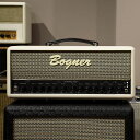 現在、入荷希少なBogner Ecstasy 3534 の当店別注オーダー品が入荷!! カスタムカラーのIvoryトーレックスにSalt and Pepperグリルとゴールドパイピングの組み合わせ!! Bognerの名器 Ecstasyのサウンドをそのままに、コンパクトなサイズと出力に凝縮した人気モデル。 まず、この手のアンプでありがちな“捨てチャンネル”が無いと言うことは特筆するべきでしょう。 所謂、ブティックアンプと呼ばれるガラスのようなクリーントーンからロックなカスタムマーシャルサウンド、そしてEcstasy101Bを彷彿とさせるモダンなハイゲインサウンドまで、チューブアンプの魅力が全て詰まった一台!! 3チャネル仕様。完全に独立したクリーンチャンネル（CH1）、ドライブチャンネル(CH2/3)は、共通のトレブル、ミドル、ベースコントロールに独立したボリューム/ゲインにBoostSWを採用。各チャンネルそれぞれに独立搭載された3-way の pre-EQ SWは高域部の倍音を調整します。 さらに、スピーカーのダンピング調整を可能にするEXCURSION SWを搭載。3モードが選択可能となっており、使用する音量や場所毎で最適なローエンドの調節が可能になっています。 ドライブペダルのプラットフォームとしても抜群。あえて2CHのクランチに歪みのエフェクトを組み合わせて、ハイゲインサウンドを作るのもありでしょう。本当にどうやって使うか迷うくらい旨味満載の一台。音質的に優れたエフェクトループも現代的な使用には外せないポイント。多チャンネルアンプのトップを走るBognerの人気ナンバーワンモデルをこの機会に!! (メーカーサイトより) 3ch仕様、3-way Excursion switch、Dual 3-band EQ、 各CH毎に設定可能なPre-EQ switchを搭載。そのサウンドは、クリスタルクリーン、クランチブルース、激しい歪みなどをこの一台のアンプで表現可能、それらは足元のフットスイッチでアクセス可能です。更にはCHブースト、ラインアウト、エフェクトループを搭載しております。モダンでありながらオリジナルのEcstasyを彷彿とさせるクラシックなシグネチャーサウンドは最高の演奏をサポートします。 クリーンチャンネル（CH1） チャンネル1は、独立したボリューム、トレブル、ミドル、ベース、ゲインコントロールがあり、透き通った煌びやかなクリーン、ややクランチ寄りなクリーンサウンド等、多くのギタリストが求めているサウンドを作り込むことが可能です。 ドライブチャンネル（CH2/CH3） チャンネル2/3には、共通のトレブル、ミドル、ベースコントロールと独立したボリューム、ゲインコントロールが可能。Ecstasy101Bを彷彿とさせるドライブサウンド、Boostスイッチはサウンドメイキングの幅を更に広げてくれます。 EXCURSION Ecstasy100/101Bから継承されるExcursion switchはスピーカーのダンピングを調整する事が可能。スピーカーから出力されるサウンドを3ポジション（D/L/T）から選択する事が可能です。 例えはそのサウンドをよりタイトにするのか、またはルーズ感を演出するのかの選択ができるという事です。 T（Tight）タイトでオープンそしてハリ感のあるサウンド L（Loose）ルーズでオープンより大きなサウンド D（Dark and Deeper）ダークでより深いサウンド Pre-EQ Ecstasy継承の機能、各チャンネルの3-way pre-EQスイッチは、高域の倍音の開放性と存在感を制御します。 〜CH1 Pre EQ〜 B1 高音域が煌びやかななサウンド N ファットでウォームなサウンド B2 ハリ感と勢いのあるサウンド 〜CH2/CH3 Pre EQ〜 B1 高音弦側の倍音を強調するサウンド N ファットでウォームなサウンド B2 攻撃的でサスティーンのあるサウンド Effects Loop・FT.SW・LINE OUT 本機には、エフェクトループが搭載されており音質変化は最低限にエフェクターと接続する事ができます。 RETURN MVはエフェクトループがオン時はマスターボリュームとして使用する事も可能です。 LINE OUT機能はパワーアンプの出力をダイレクトにラインアウトすることができます。 ※こちらのLINE OUTを使う際は本機のスピーカーアウトとキャビネットを接続する必要がございます。 また付属のフットスイッチを使用する事によりチャンネル切り替え、ブーストのオン/オフが可能となります。 ●CH : 3-channel tube amp head ●Total Power : 45W ●Preamp Tubes : 4 x ECC83 ●Power Tubes : 2 x EL34 ●Channel 1 Volume, Treble, Middle, Bass, and Gain controls ●Channels 2/3 Treble, Middle, Bass,Volume and Gain controls ●Global Presence control ●3-way Excursion switch controls（speaker cabinet dampening） ●3-way pre-EQ switch ●Boost switch :（ch2,ch3） ●FX Loop ●Input : 1 x 1/4″ ●Outputs : 2 x 1/4″(4 ohms),2 x 1/4″(8 ohms) ,1 x 1/4″(16 ohms),1 x 1/4″(Line Out) ●Footswitch I/O : 2 x 1/4″ Footswitch A/B(channel,Boost) ●Footswitch : 4Button Footswtich ●PowerSupply : IEC320 AC Conector AC100V 50/60Hz ●Size : 240mm(H) x 490mm(W) x 210mm(D) ※突起部を含まず ●Weight : 13.6 kg 正規輸入品保証書