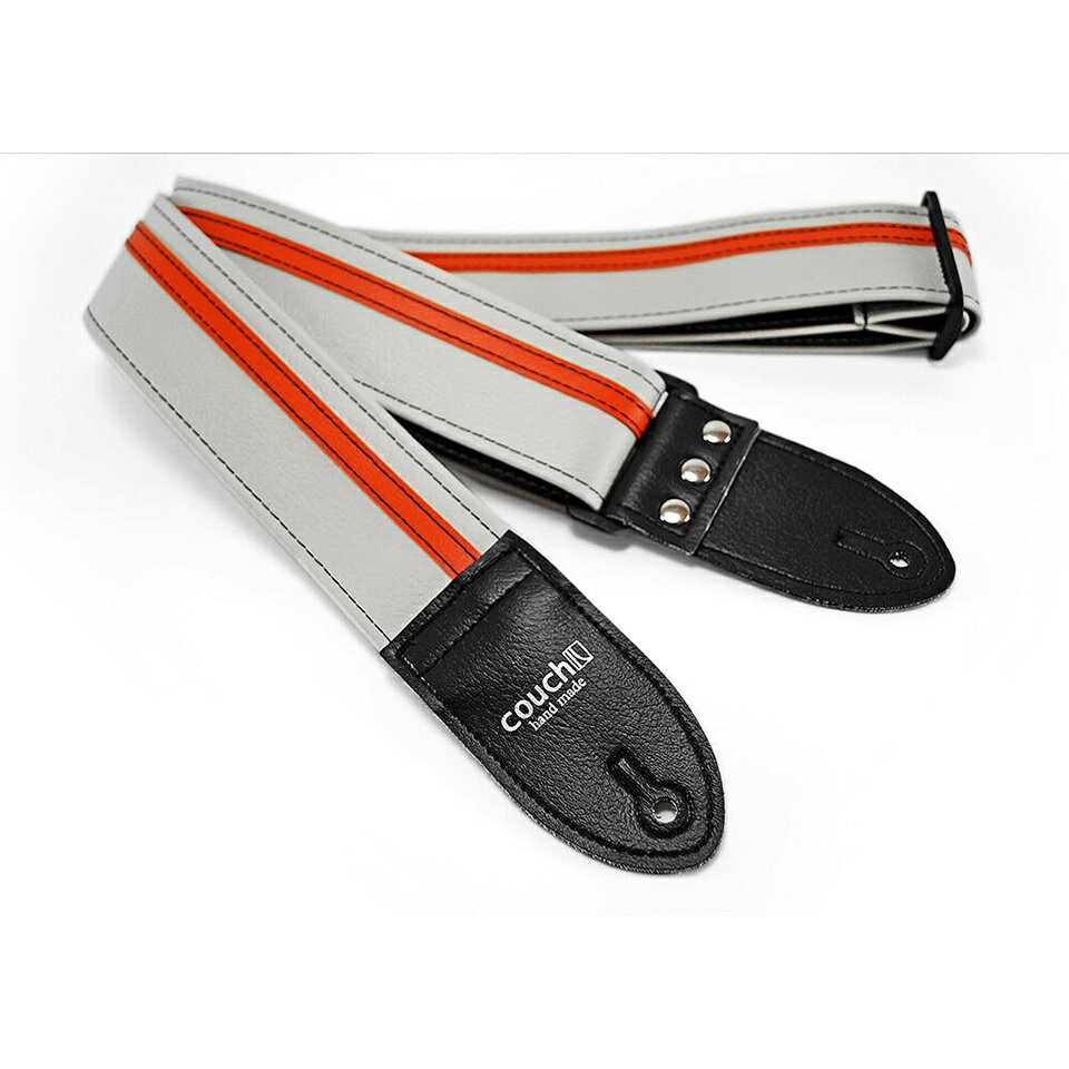 Couch Guitar Straps/Vinyl Racer X Guitar Strap White with Orange【在庫あり】