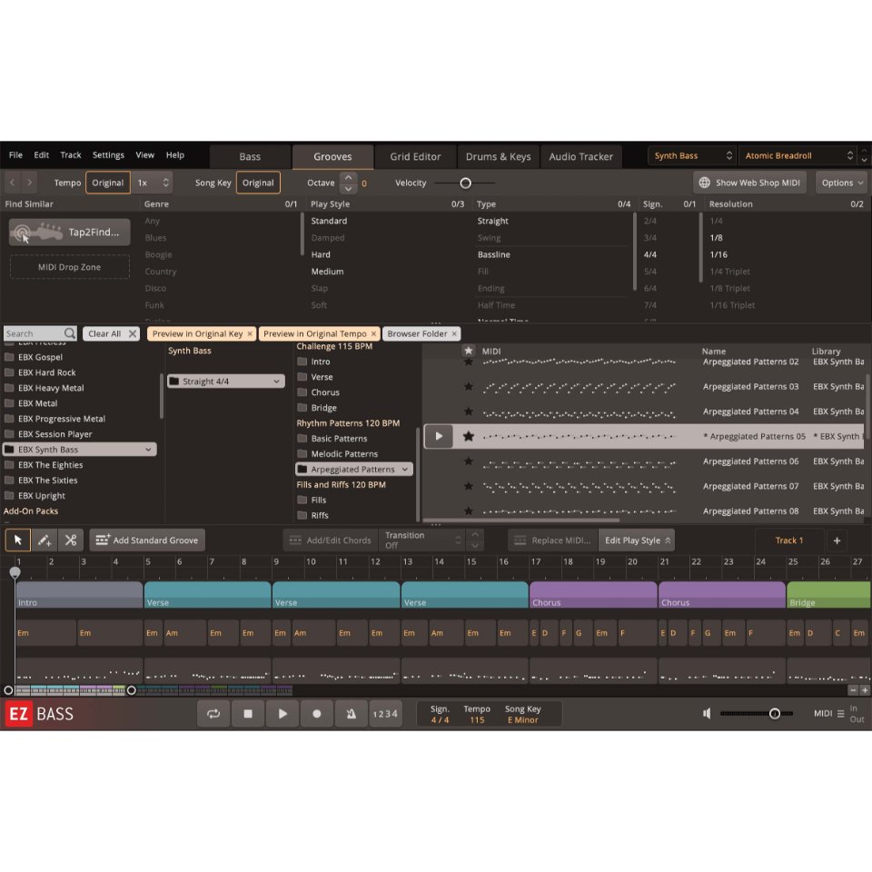 TOONTRACK/EBX - SYNTH BASS【〜08/01 期間限定特価キャンペーン】【オンライン納品】【在庫あり】